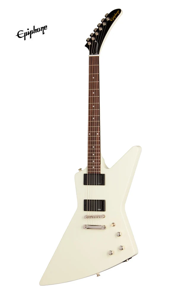 Epiphone Explorer 80s Classic White – Electric Guitar with ProBucker Pickups & Iconic Rock Body Design
