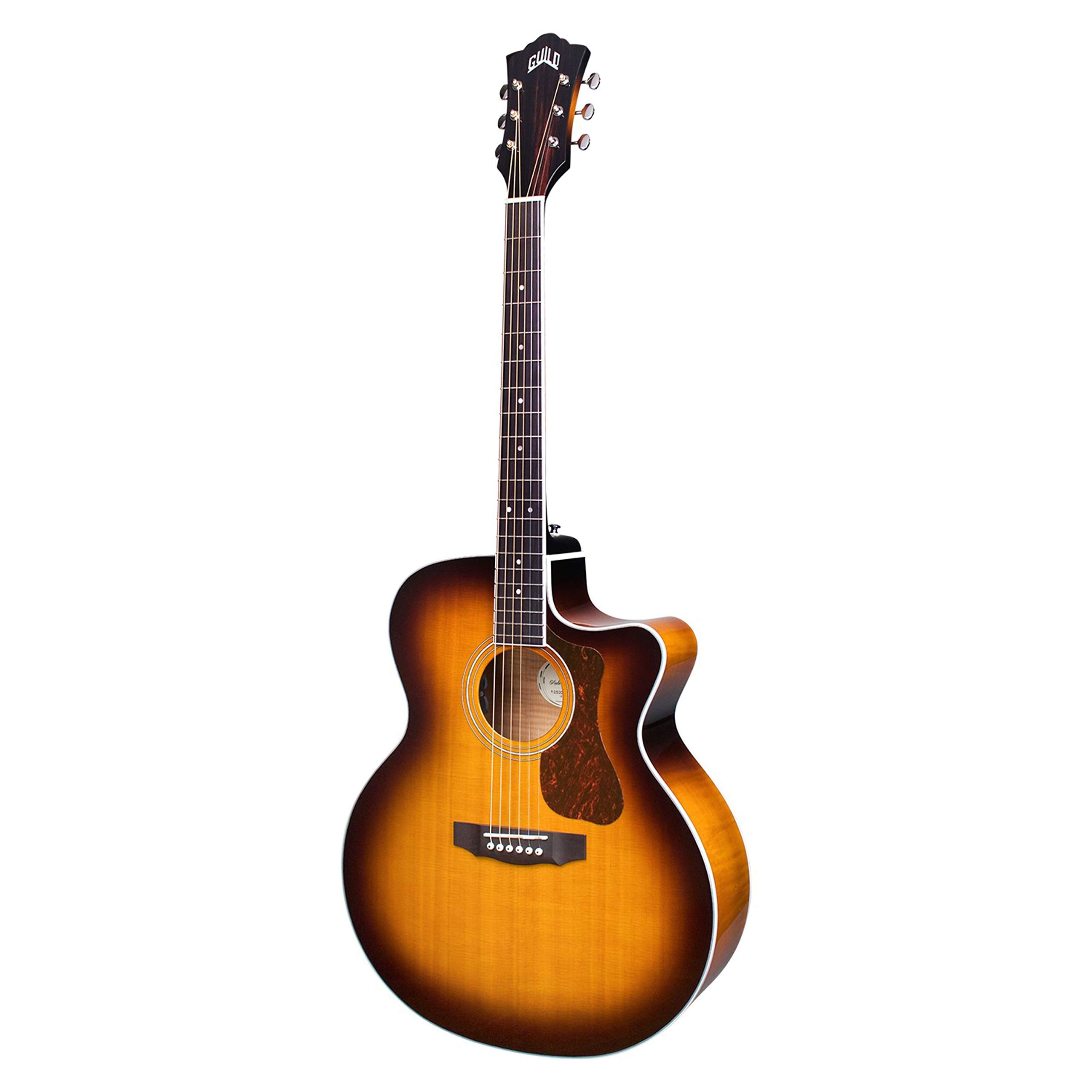 Guild F-250CE Deluxe Archback Antique Burst (ATB) – Jumbo Cutaway Acoustic-Electric Guitar with Fishman GT-1 Pickup